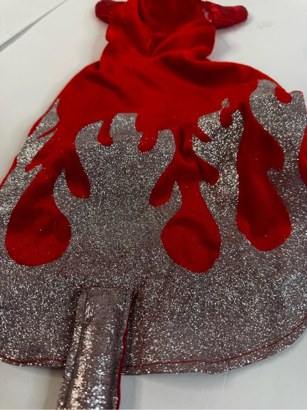 Red & Silver Flame Hooded Devil Cape Costume